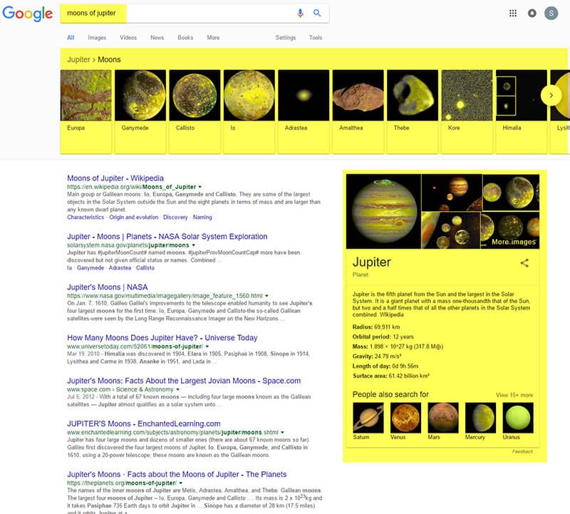 google search query about the moons of jupiter