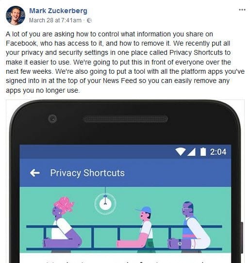 facebook privacy settings announcement by zuckerberg
